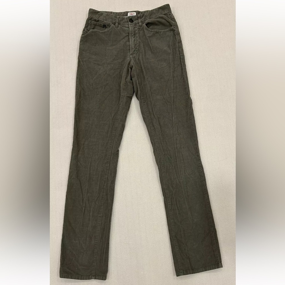 Faherty Men’s Pants Corduroy Straight Leg Army Green Size 28